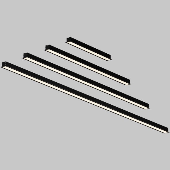 LL313011 Линейный светильник встраиваемый черный 1 метр 3000K 50x35 20Вт