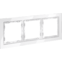 VLS110301 Рамка стеклянная для электрических изделий VOLTUM серии S70 на 3 поста белого цвета из стекла