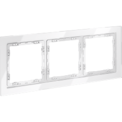 VLS110301 Рамка стеклянная для электрических изделий VOLTUM серии S70 на 3 поста белого цвета из стекла VLS110301 Рамка стеклянная для электрических изделий VOLTUM серии S70 на 3 поста белого цвета из стекла