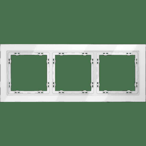 VLS110301 Рамка стеклянная для электрических изделий VOLTUM серии S70 на 3 поста белого цвета из стекла