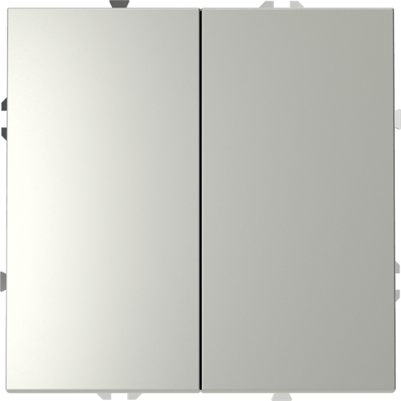 VLS020305 Проходной выключатель (переключатель) двухклавишный встраиваемый стального цвета 10А (2200 Ватт) VOLTUM S70 (сталь)