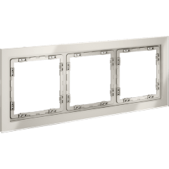 VLS110303 Рамка стеклянная для электрических изделий VOLTUM серии S70 на 3 поста кашемирового цвета из стекла VLS110303 Рамка стеклянная для электрических изделий VOLTUM серии S70 на 3 поста кашемирового цвета из стекла