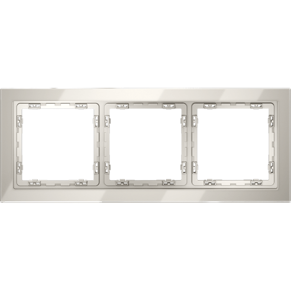 VLS110303 Рамка стеклянная для электрических изделий VOLTUM серии S70 на 3 поста кашемирового цвета из стекла