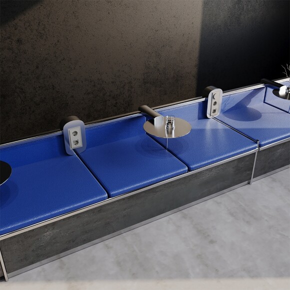 VLS110303 Рамка стеклянная для электрических изделий VOLTUM серии S70 на 3 поста кашемирового цвета из стекла