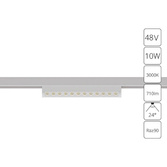 A7288PL-1WH Трековый магнитный светодиодный светильник Arte Lamp Optima CRI90+ 3000К 710Лм 24° 10Вт