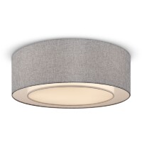 Потолочный накладной светильник Maytoni Bergamo MOD613CL-04GR серый тканевый плафон-абажур, диаметр 52см, лампы 3xE27