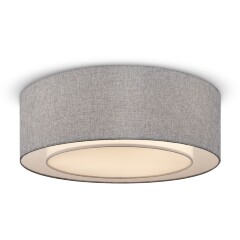 Потолочный накладной светильник Maytoni Bergamo MOD613CL-04GR серый тканевый плафон-абажур, диаметр 52см, лампы 3xE27