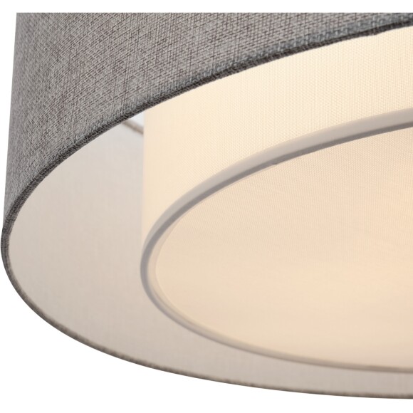 Потолочный накладной светильник Maytoni Bergamo MOD613CL-04GR серый тканевый плафон-абажур, диаметр 52см, лампы 3xE27