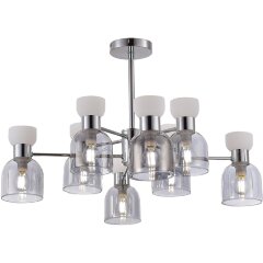 SLE1045-102-08 Светильник потолочный Хром/Белый,  Дымчатый E14 8*40W VENTO