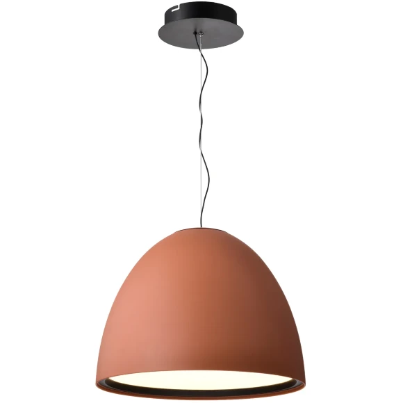 Favourite Halva 4814-3P Современный подвесной светодиодный светильник в стиле минимализм, терракотовый матовый плафон полусфера диаметром 35 см, матовый акриловый рассеиватель, LED 30Вт 3000K 2088Лм CRI90 120° IP20 220В
