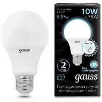 102502210-M Лампа Gauss A60 10W 800lm 4100К E27 Сенсор LED 1/10/100