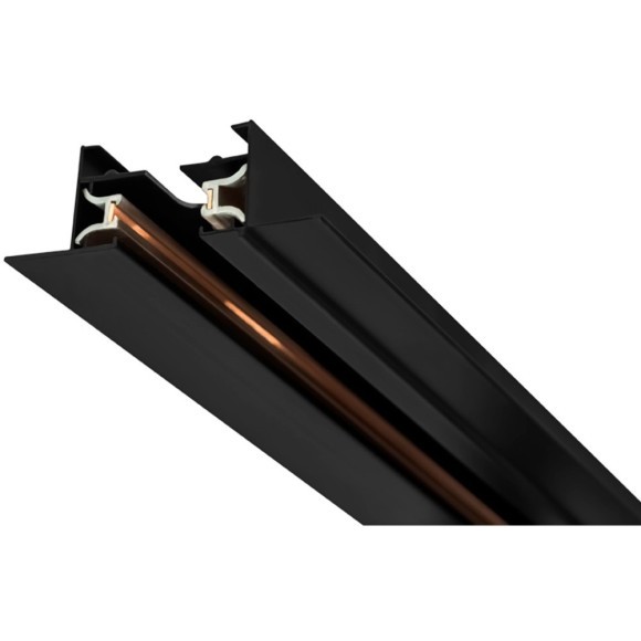 2м черный встраиваемый в ГКЛ однофазный шинопровод Crystal Lux CLT 0.121 01 L2000 BL