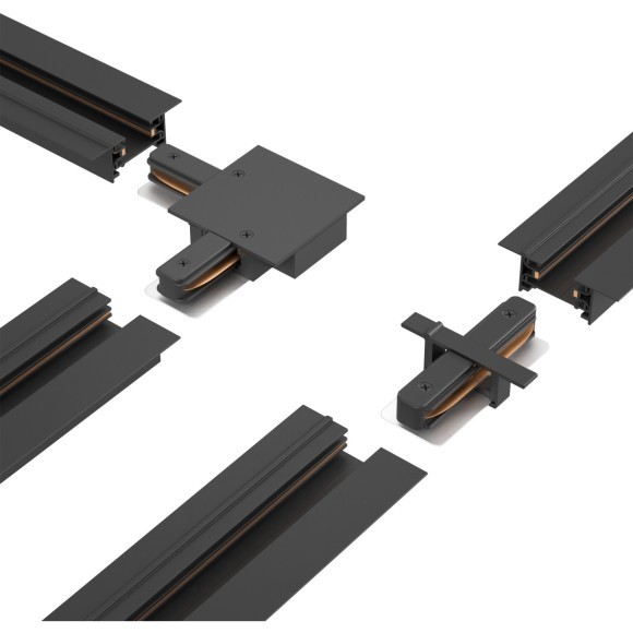 2м черный встраиваемый в ГКЛ однофазный шинопровод Crystal Lux CLT 0.121 01 L2000 BL