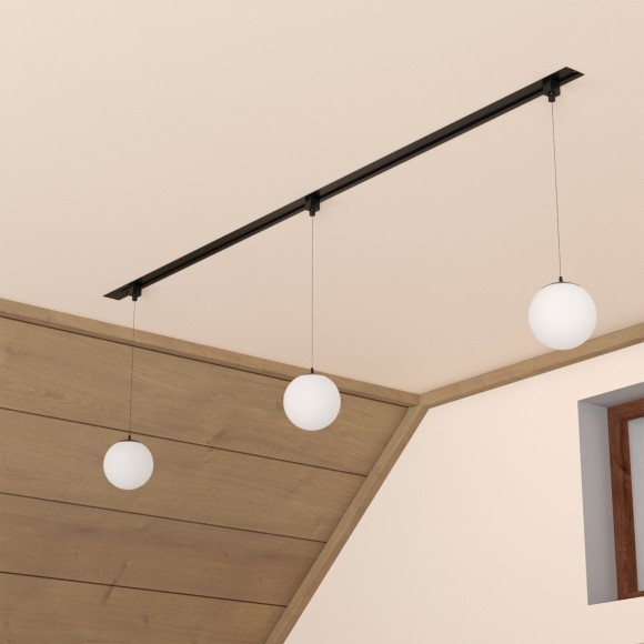 2м черный встраиваемый в ГКЛ однофазный шинопровод Crystal Lux CLT 0.121 01 L2000 BL