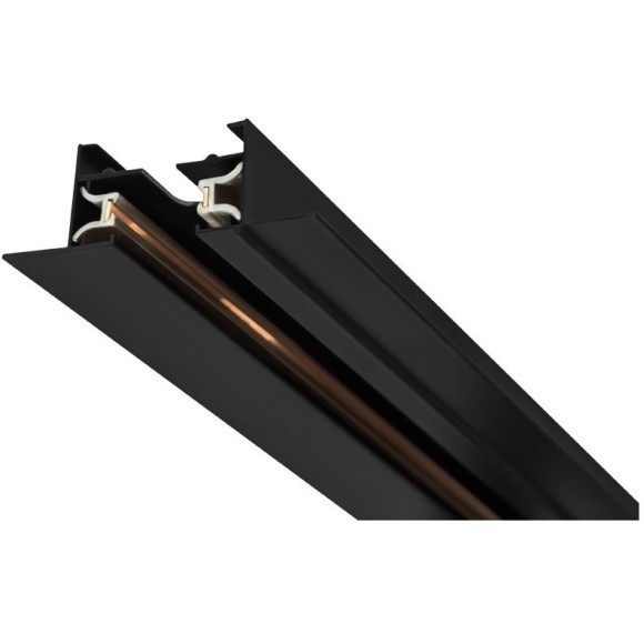 2м черный встраиваемый в ГКЛ однофазный шинопровод Crystal Lux CLT 0.121 01 L2000 BL