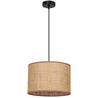 Arte Lamp STRAW A7090SP-1BK Подвесной современный светильник в эко стиле, с плафоном диаметром 30 см из натуральной плетеной соломы, основание черный металл, макс. высота 105 см, лампа E27 1шт до 40Вт IP20 220В