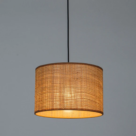 Arte Lamp STRAW A7090SP-1BK Подвесной современный светильник в эко стиле, с плафоном диаметром 30 см из натуральной плетеной соломы, основание черный металл, макс. высота 105 см, лампа E27 1шт до 40Вт IP20 220В