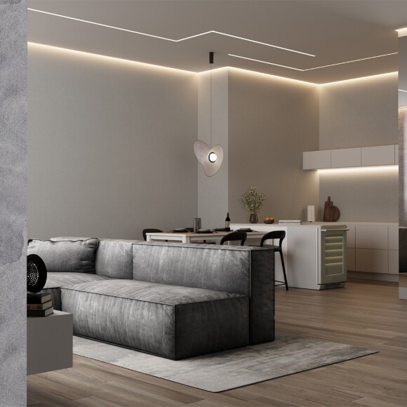 Maytoni ALM014S-2M Алюминиевый 2м профиль для создания безрамочной световой линии, монтаж в натяжной потолок ПВХ, размеры 2000x72x35мм, для лент шириной до 13мм, ширина световой линии 25мм