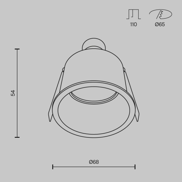 Встраиваемый светильник Maytoni DL049-01WG Reif под лампу 1xGU10 50W
