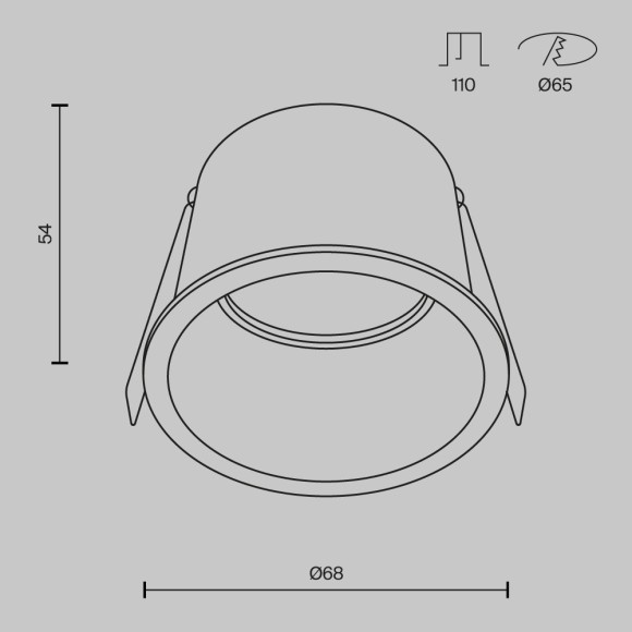 Встраиваемый светильник Maytoni DL049-01WG Reif под лампу 1xGU10 50W