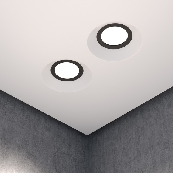 DL136-GU10-W Безрамочнный спот для ПВХ натяжных потолков под лампу GU10. В комплекте 3 белых и 1 черная рамка + антибликовый фильтр Maytoni Intro 2.0 Sharp