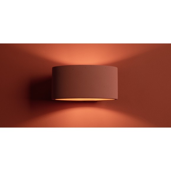 Настенная красная бра с плафоном из цемента под сменную лампу G9 Freya Terra FR5582WL-01R