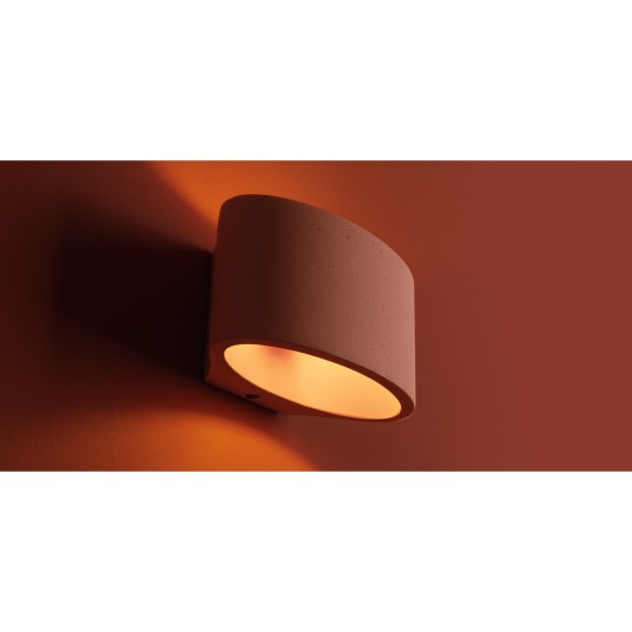 Настенная красная бра с плафоном из цемента под сменную лампу G9 Freya Terra FR5582WL-01R