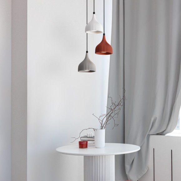 Настенная красная бра с плафоном из цемента под сменную лампу G9 Freya Terra FR5582WL-01R