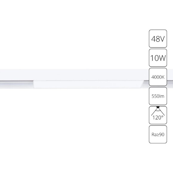 A4662PL-1WH Трековый магнитный светодиодный светильник Arte Lamp Linea 2.0 CRI90+ 4000К 550Лм 120° 10Вт