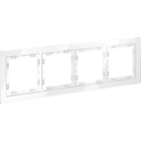 VLS110401 Рамка стеклянная для электрических изделий VOLTUM серии S70 на 4 поста белого цвета из стекла