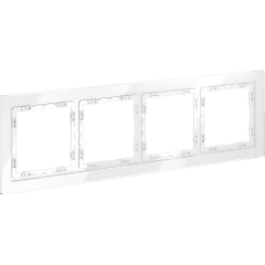 VLS110401 Рамка стеклянная для электрических изделий VOLTUM серии S70 на 4 поста белого цвета из стекла VLS110401 Рамка стеклянная для электрических изделий VOLTUM серии S70 на 4 поста белого цвета из стекла
