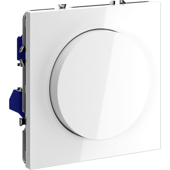 VLS070301 Диммер (светорегулятор) поворотно-нажимной 600 Ватт, белого глянцевого цвета VOLTUM S70 (белый глянцевый)