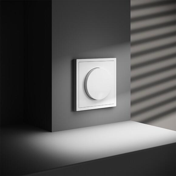 VLS070301 Диммер (светорегулятор) поворотно-нажимной 600 Ватт, белого глянцевого цвета VOLTUM S70 (белый глянцевый)