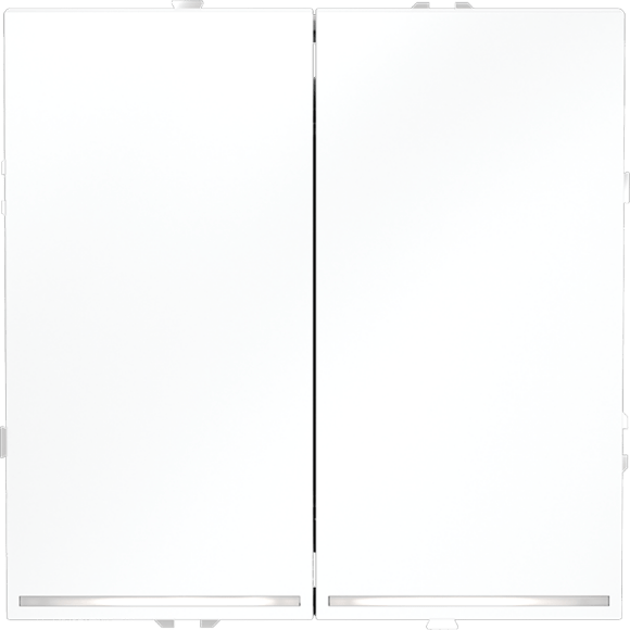 VLS020405 Проходной выключатель (переключатель) двухклавишный с подсветкой встраиваемый стального цвета 10А (2200 Ватт) VOLTUM S70 (сталь)