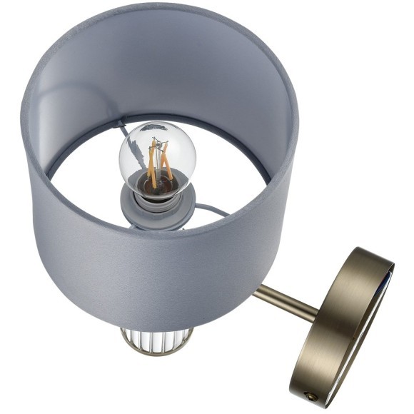 8108/1W MODERNI LN25 латунь титаниум/серый, металл/текстиль/стекло Бра E14 40W 220V DAMONA