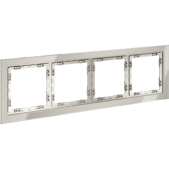 VLS110403 Рамка стеклянная для электрических изделий VOLTUM серии S70 на 4 поста кашемирового цвета из стекла