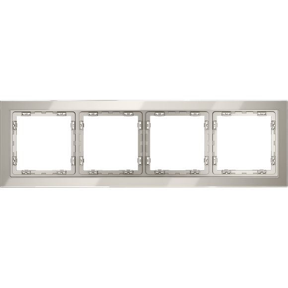 VLS110403 Рамка стеклянная для электрических изделий VOLTUM серии S70 на 4 поста кашемирового цвета из стекла