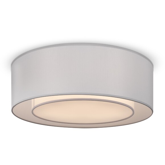 Потолочный накладной светильник Maytoni Bergamo MOD617CL-04GR серый тканевый гладкий плафон-абажур, диаметр 52см, лампы 3xE27