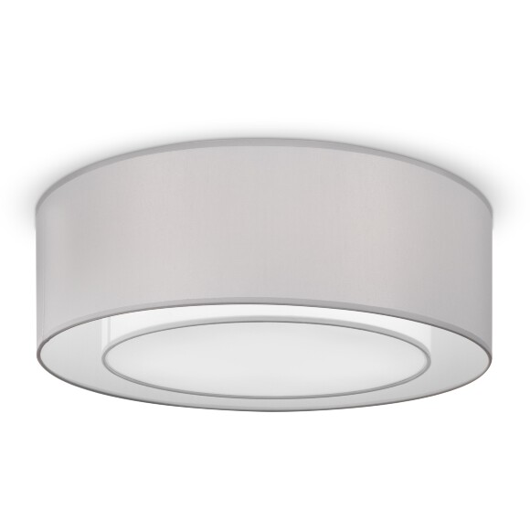 Потолочный накладной светильник Maytoni Bergamo MOD617CL-04GR серый тканевый гладкий плафон-абажур, диаметр 52см, лампы 3xE27