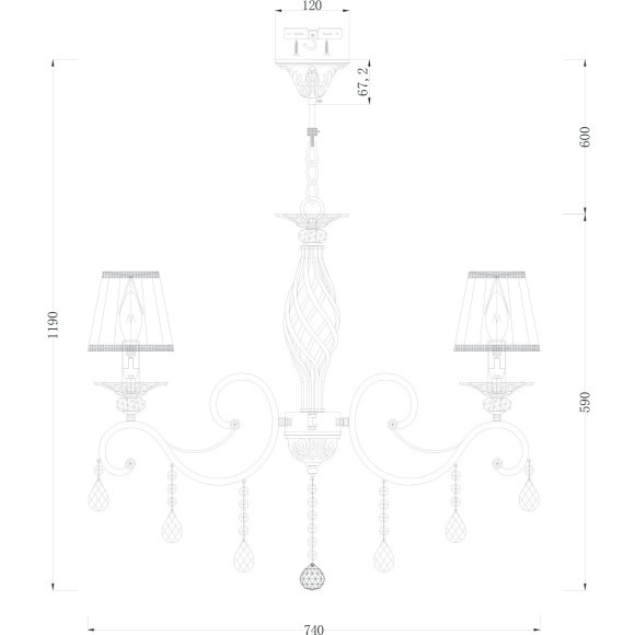 Люстра подвесная Maytoni ARM247-08-G Grace под лампы 8xE14 40W