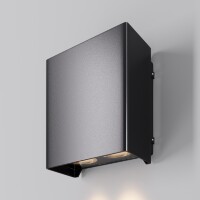 Maytoni Shell O505WL-L6B3K Черный уличный фасадный настенный светильник с узким лучом света, свет в одну сторону, 6Вт 450лм 3000К 7° CRI80 IP65 220V, 130x114x62мм, -40...+50°C