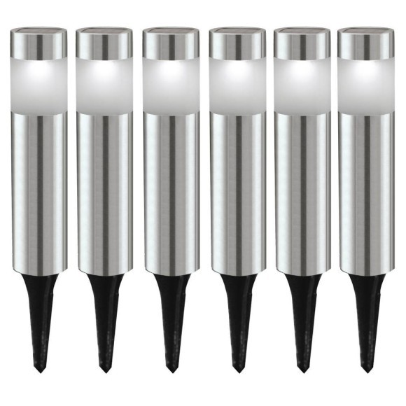 48494 ROSALBA ROSALBA 1 Комплект из 6 светодиодных уличных светильников на солнечных батареях, 6x0,06Вт, IP44, с выключателем, сталь/пластик, белый/серебро 48494 ROSALBA ROSALBA 1 Комплект из 6 светодиодных уличных светильников на солнечных батареях, 6x0,06Вт, IP44, с выключателем, сталь/пластик, белый/серебро