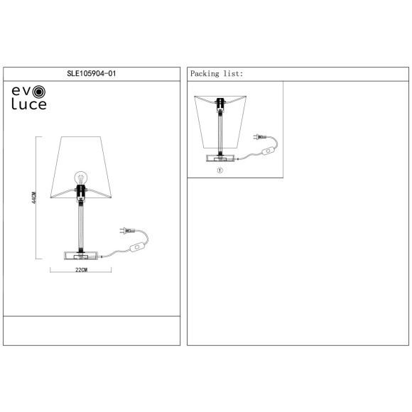 SLE105904-01 Прикроватная лампа Никель/Белый E14 1*40W BELLINO