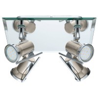 31267 EGLO TAMARA 1 Светодиодный спот 4xGU10, 12Вт, IP44, никель, стекло