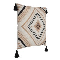 420079 CHEVERY Декоративная подушка 45x45 см, чехол: полиэстер/лён, бежевый/кремовый/розовый, наполнитель: полиэстер