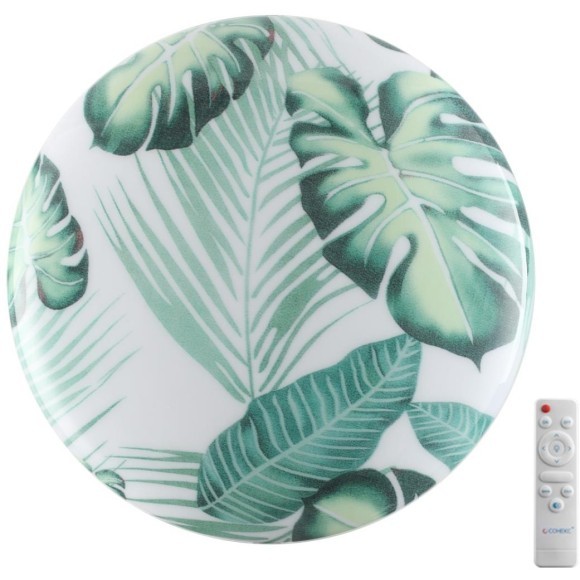 7748/EL PALE SN Светильник светодиодный потолочный пластик/белый/зеленый LED 70Вт 3000-6000К D480 IP43 пульт ДУ FLORI