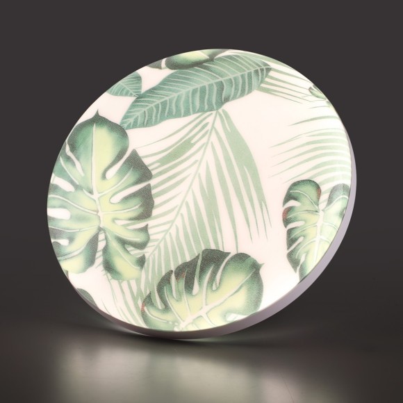 7748/EL PALE SN Светильник светодиодный потолочный пластик/белый/зеленый LED 70Вт 3000-6000К D480 IP43 пульт ДУ FLORI