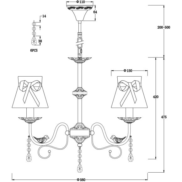 Люстра Freya FR5122PL-05WG