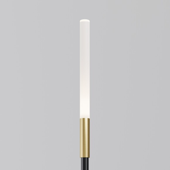 Maytoni Flare S O524FL-L2B3K Ландшафтный светодиодный светильник столбик 80 см, диаметр 1 см, окантовка латунь, основание металл алюминий черный, плафон акрил, монтаж в грунт LED 2.4Вт 3000K 115Лм IP65 360° 24V