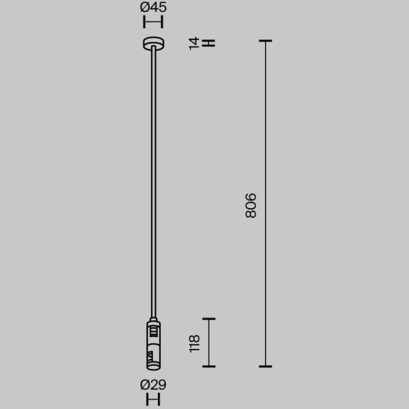 Крепление потолочное Long двойное 700мм Maytoni Flarity TRA159C-D1-PT